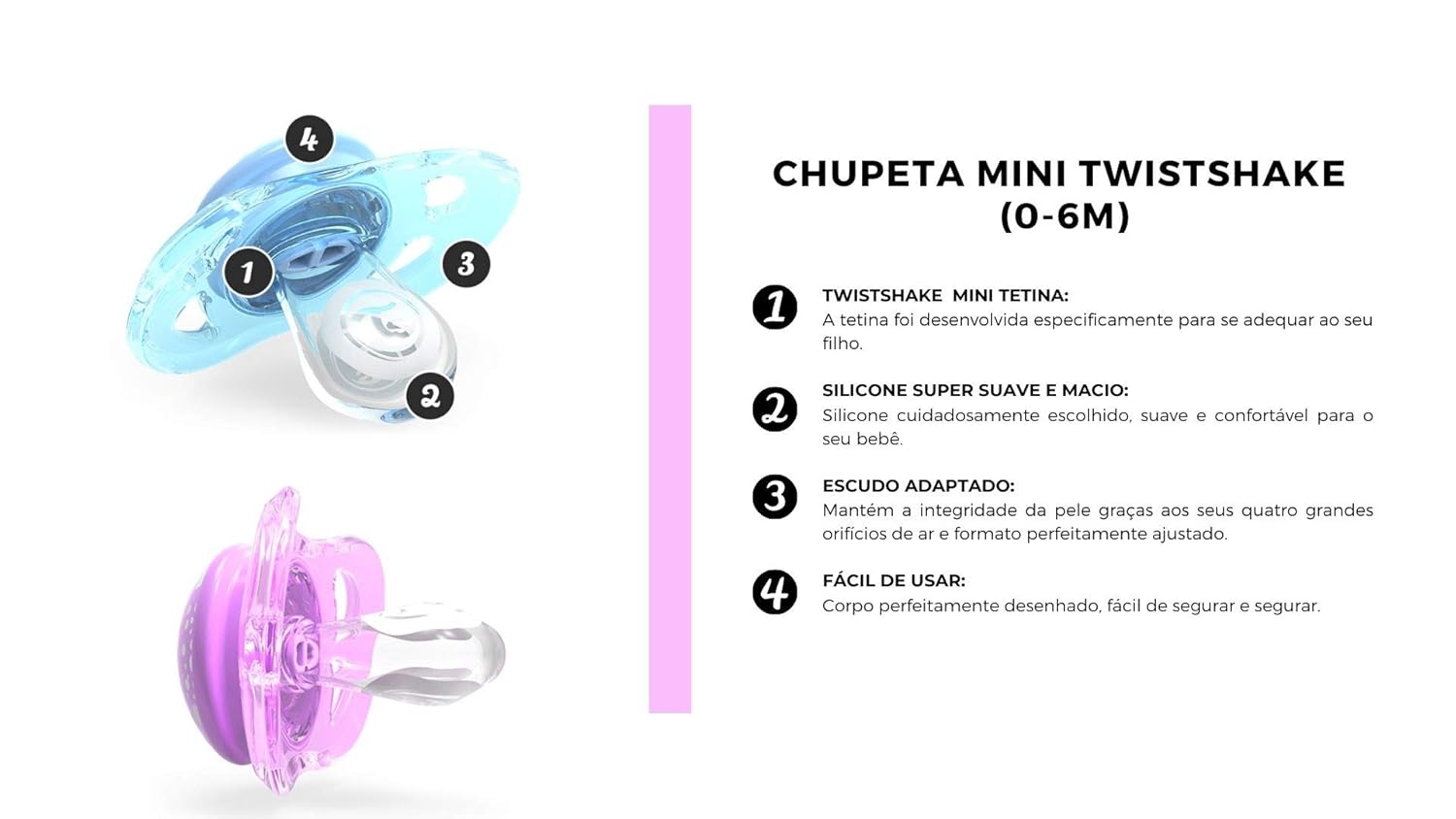 Twistshake 2x Pacifier 0-6m