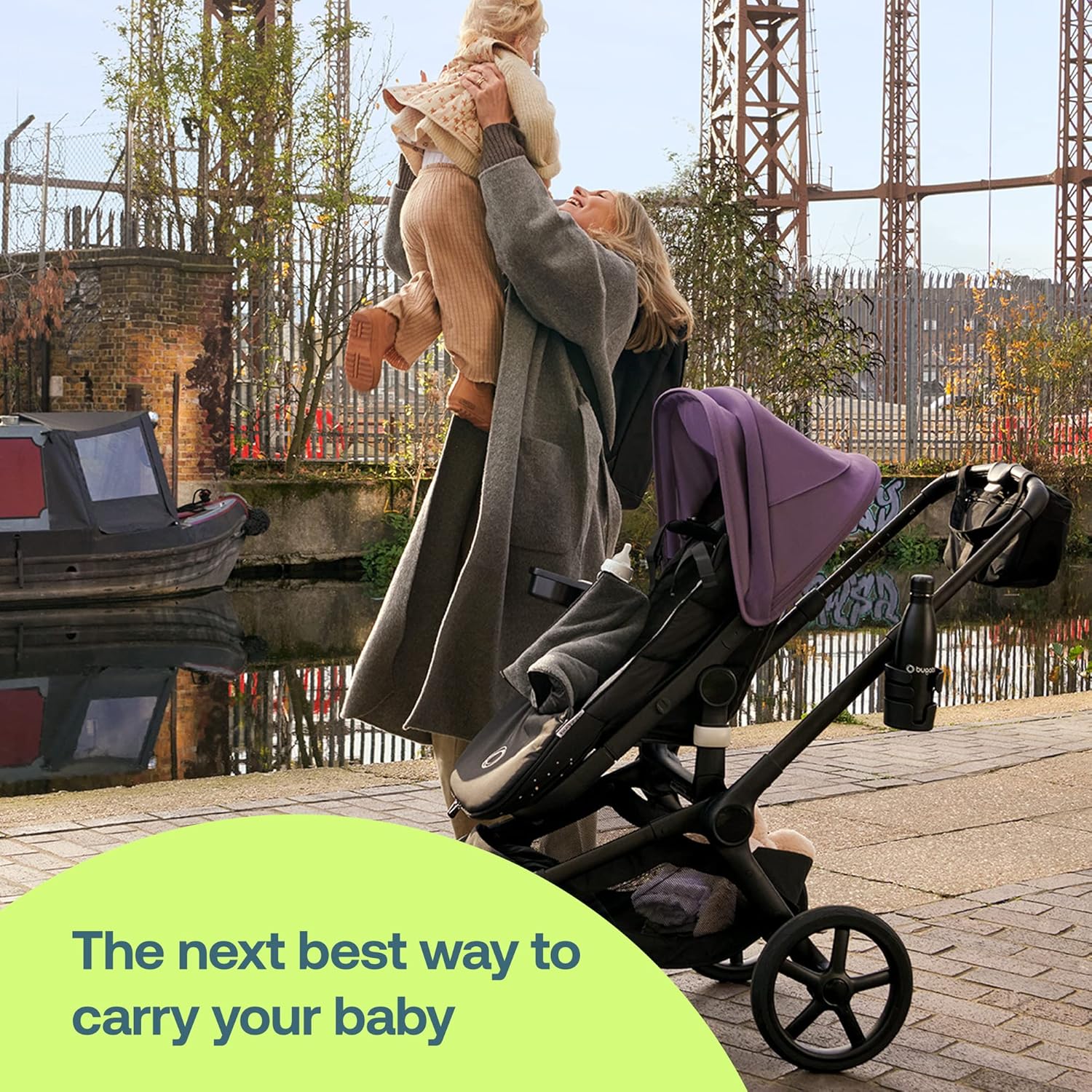 Bugaboo Fox 5 All-Terrain Stroller, 2-in-1 Baby Stroller with Full Suspension, Easy Fold, Spacious Bassinet, Extendable Toddler Seat, One-Handed Maneuverability (Midnight Black-Astro Purple)