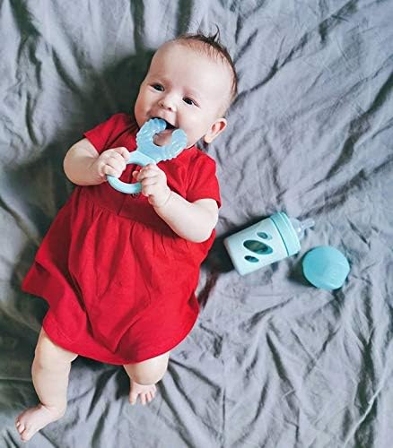 Twistshake Teether for 1+ Month Newborn Baby | Teething Ring Stimulates and Massages Sore Gums | Smoothing Relief with Handle | BPA Free