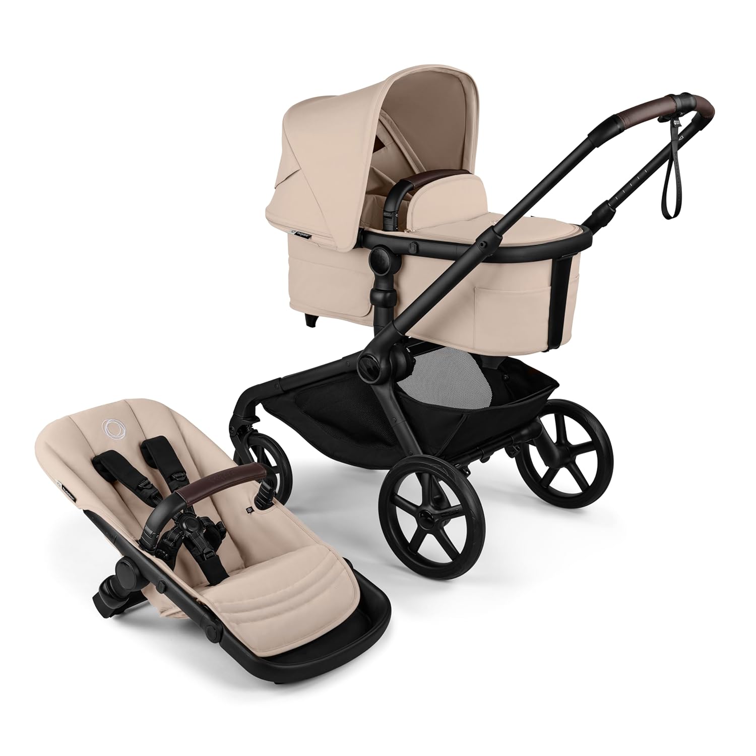 Bugaboo Kangaroo All-Terrain Single-to-Double Tandem Stroller for Infant and Toddler, for Up to Three Kids, XL Wheels, One-Hand Operation, Large Bassinet, XL Underseat Storage (Dark Cherry)