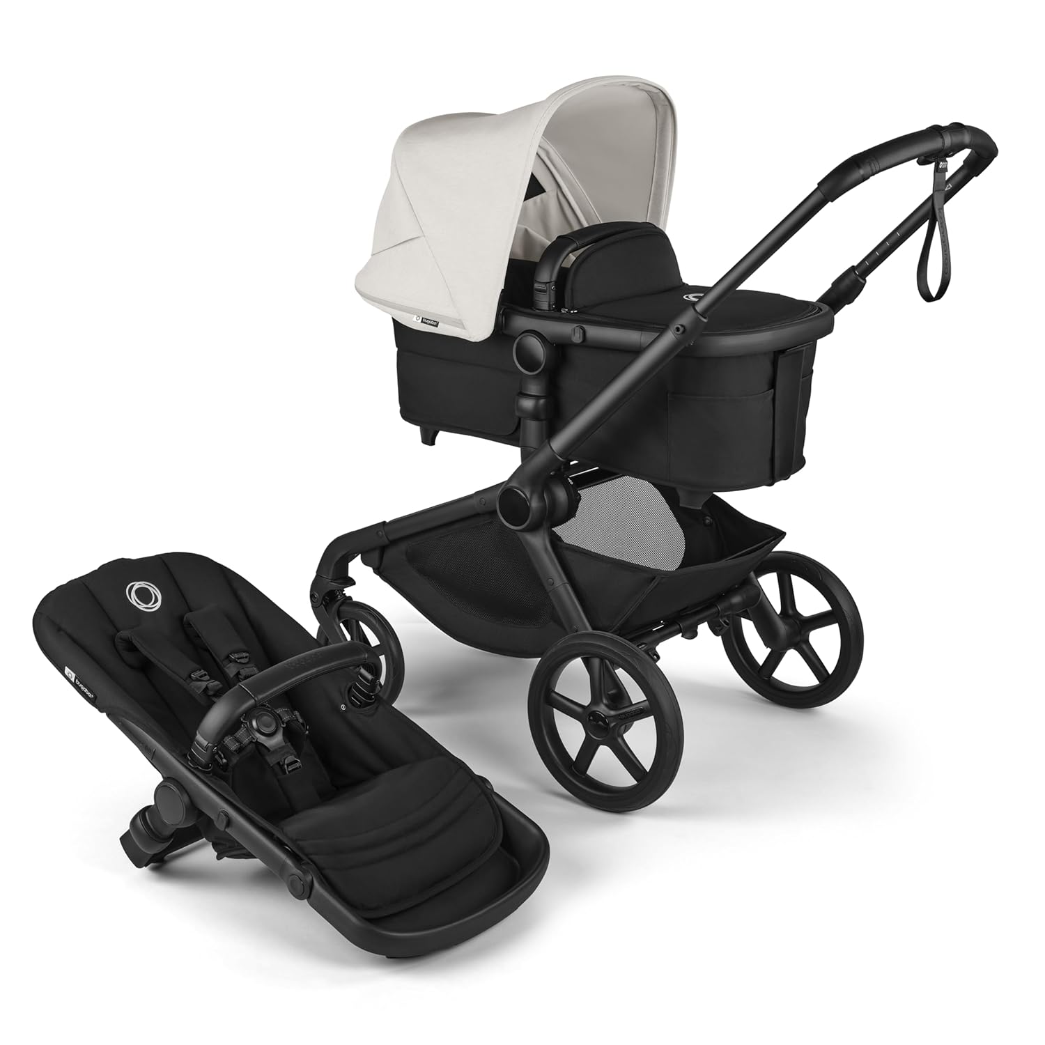 Bugaboo Kangaroo All-Terrain Single-to-Double Tandem Stroller for Infant and Toddler, for Up to Three Kids, XL Wheels, One-Hand Operation, Large Bassinet, XL Underseat Storage (Dark Cherry)