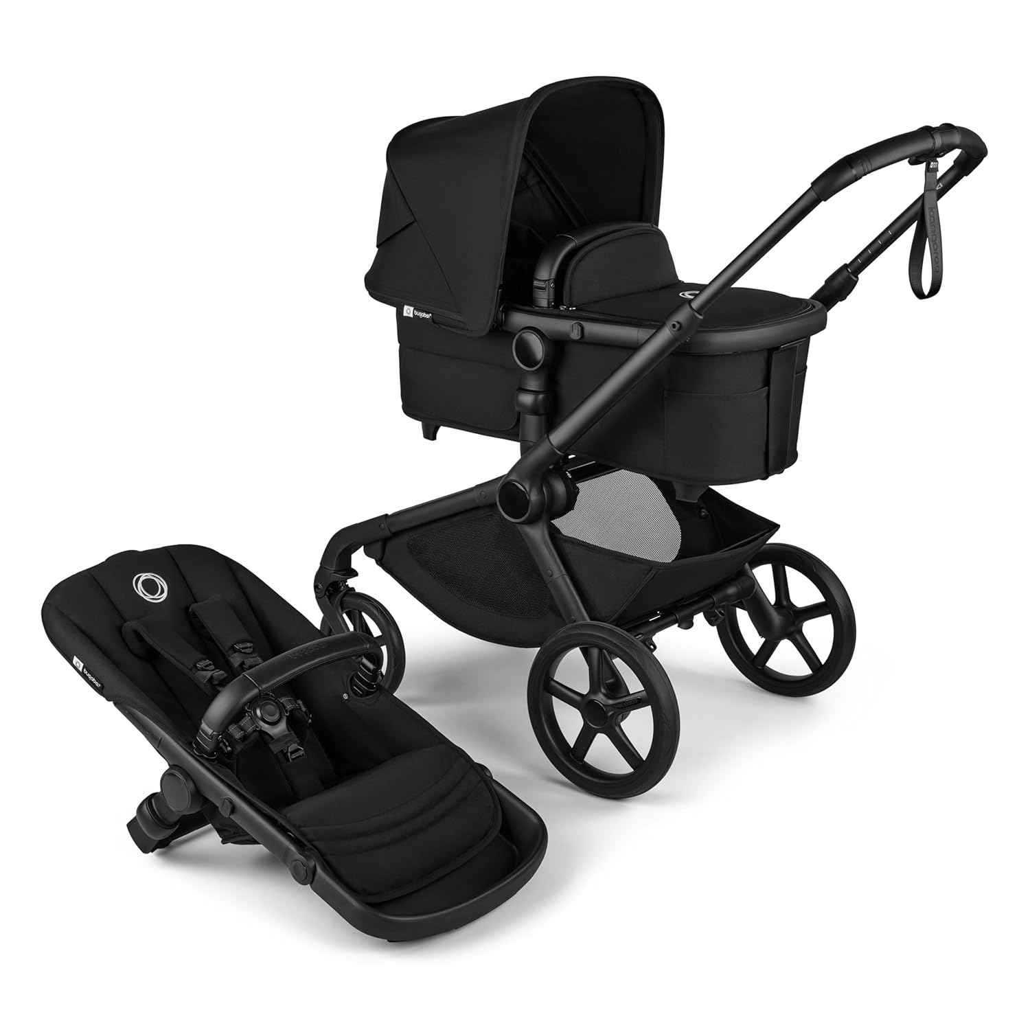 Bugaboo Kangaroo All-Terrain Single-to-Double Tandem Stroller for Infant and Toddler, for Up to Three Kids, XL Wheels, One-Hand Operation, Large Bassinet, XL Underseat Storage (Dark Cherry)