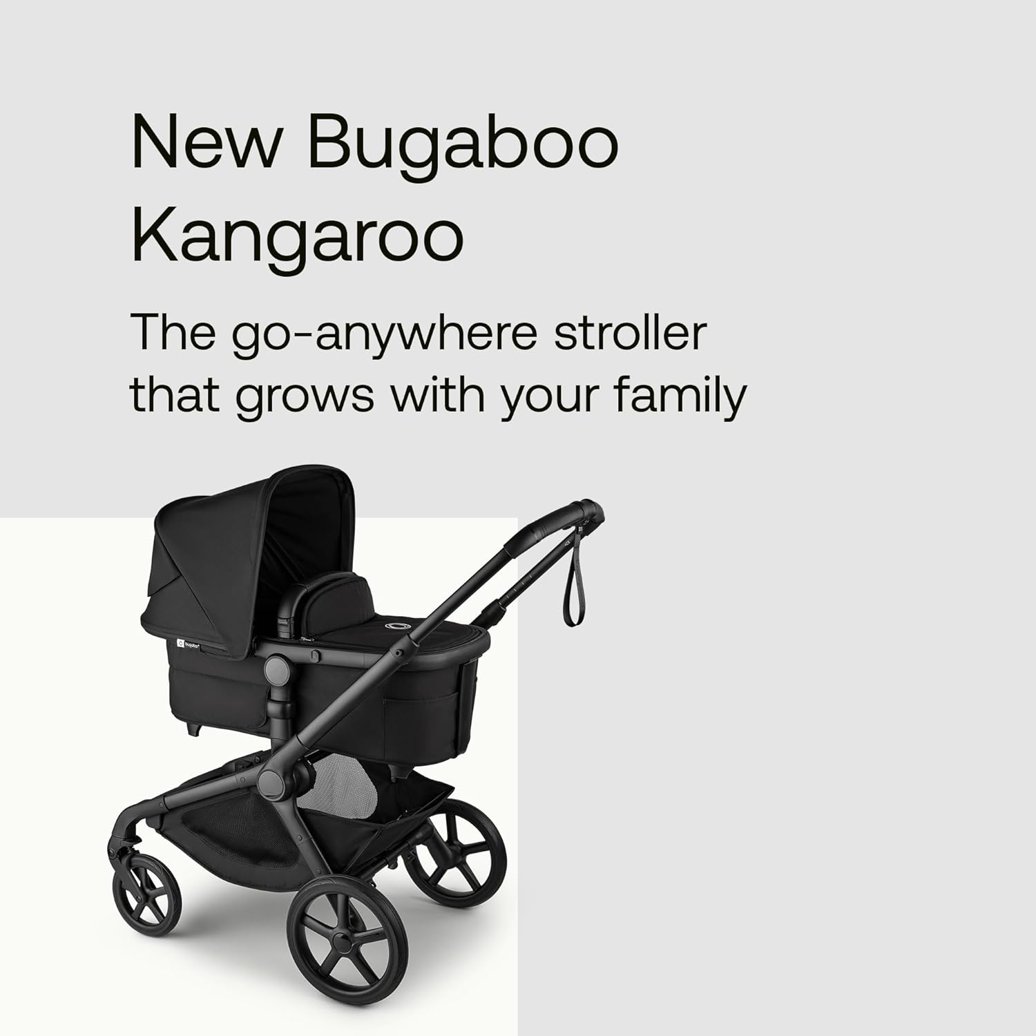 Bugaboo Kangaroo All-Terrain Single-to-Double Tandem Stroller for Infant and Toddler, for Up to Three Kids, XL Wheels, One-Hand Operation, Large Bassinet, XL Underseat Storage (Dark Cherry)
