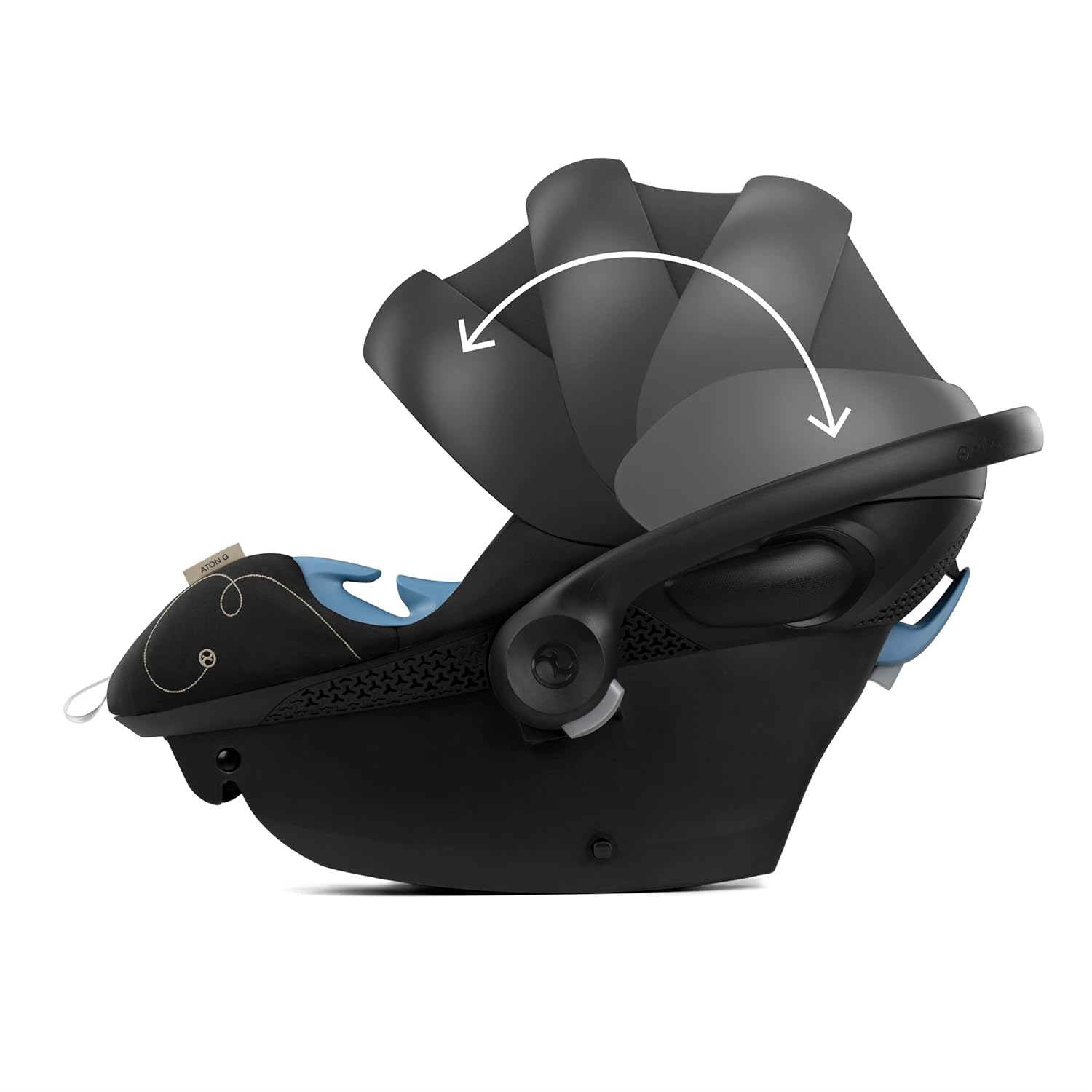 Cybex Aton G Infant Car Seat with Linear Side-Impact Protection, 11-Position Adjustable Headrest, in-Shell Ventilation, Easy-in Buckle, Safelock Base, Ocean Blue