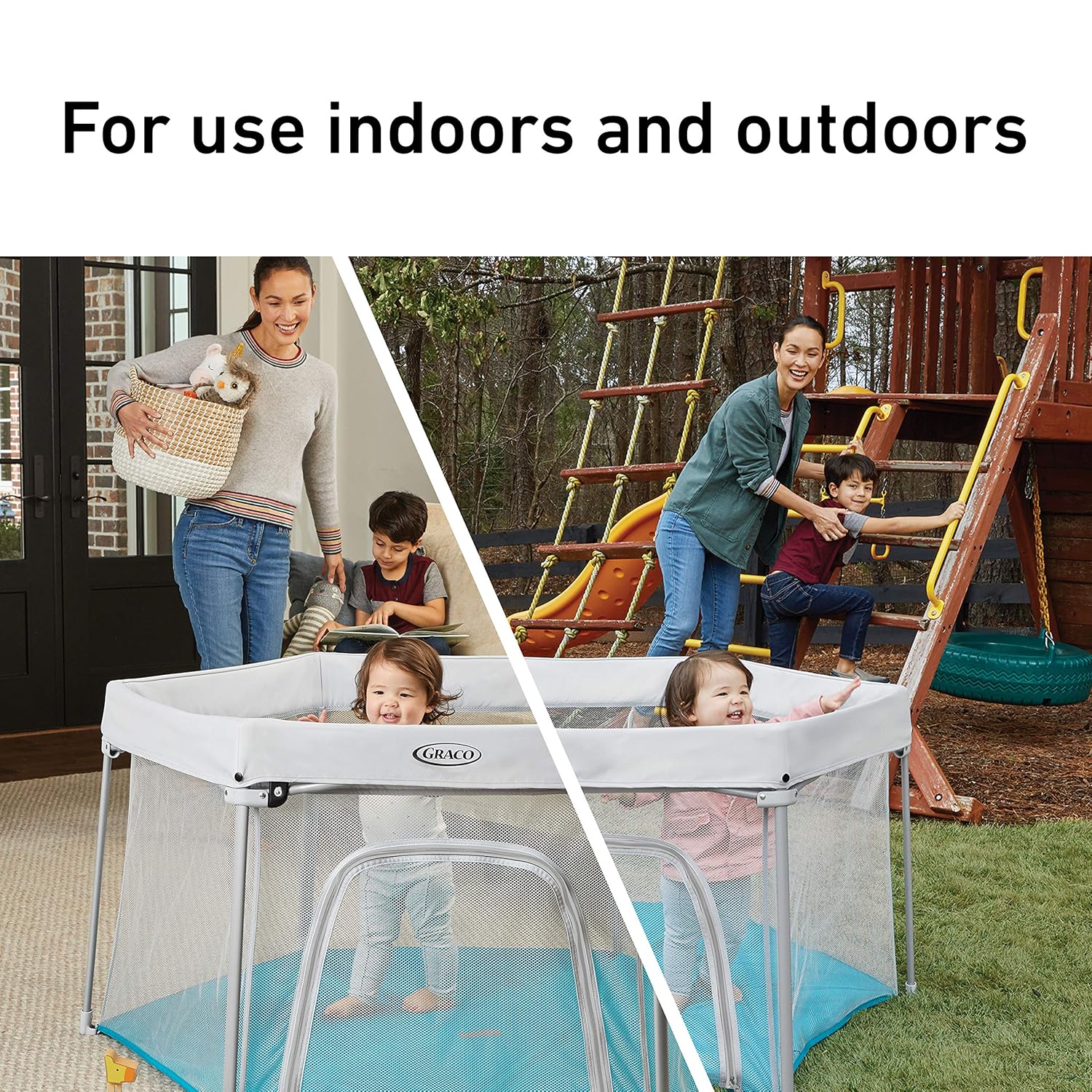 Graco Pack 'n Play LiteTraveler Playard | Outdoor and Indoor Playspace with Compact, Quick Fold, Breeze,1.0Count