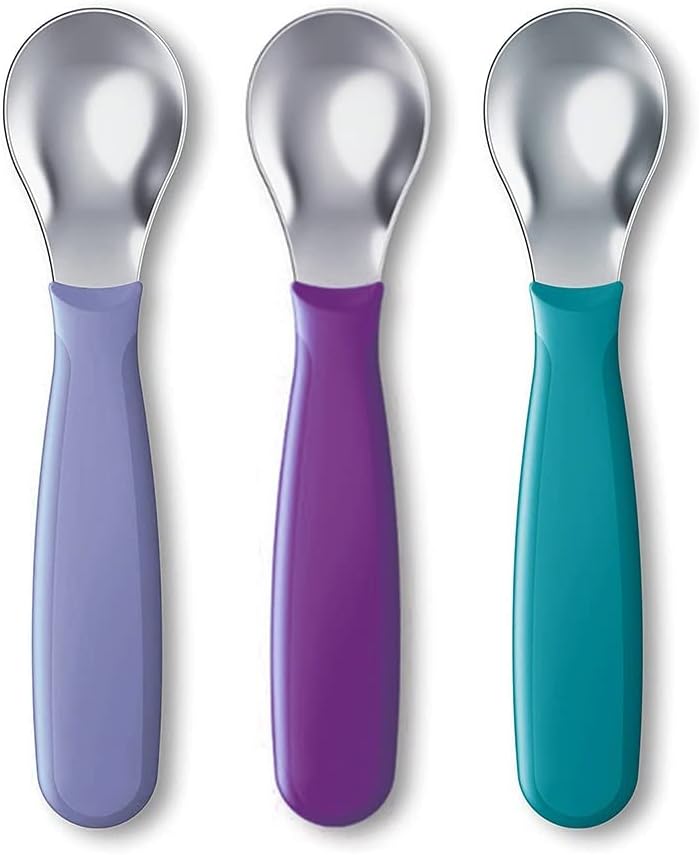NUK Kiddy Cutlery Spoons, 3 Pack, 18+ Months Blue & Green