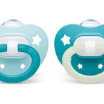 NUK | Orthodontic Pacifiers | 0-6 Months | Best Pacifier for Breastfed Babies | BPA Free | Glows in The Dark | 2-Pack (Signature Neutral)