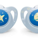 NUK | Orthodontic Pacifiers | 0-6 Months | Best Pacifier for Breastfed Babies | BPA Free | Shaped to Soothe Just Like Mom | 2-Pack (Blue) (Outerspace Blue(0-6 Month))